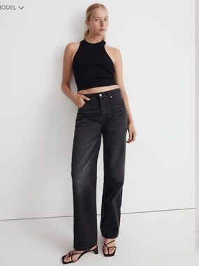 Madewell Women’s Black Low Slung Straight Jean